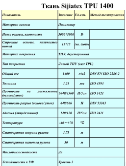 Ткань ТПУ 1400 г/м.кв - Sijiatex TPU 1400 (100х175см) Зеленый